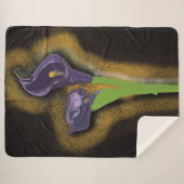 Abstracte Calla-lelie Stipple-Kunst  Sherpa Deken (Voorkant (horizontaal))
