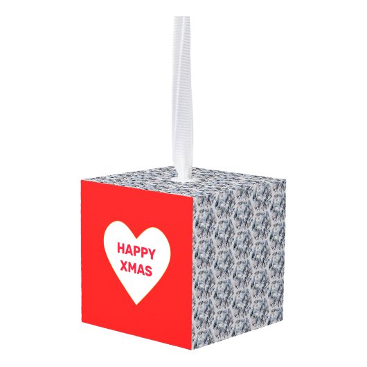 Abstracte camera diamant en kersthart decoratie (Achter hoekig)