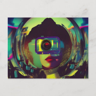 Abstracte Camera Vrouw Sci-fi Briefkaart
