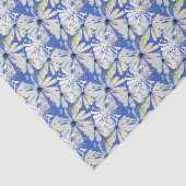 Abstracte camomiles op een blauwe achtergrond. tissuepapier (Detail)