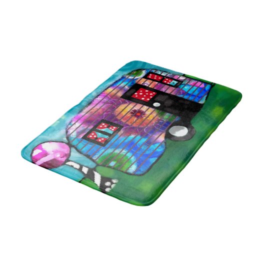  Abstracte Camp Trailer Floral Happy Camper Badmat (Gekanteld)