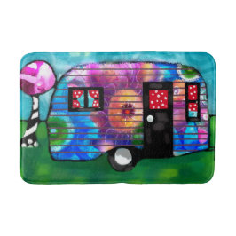 Abstracte Camp Trailer Floral Happy Camper Badmat