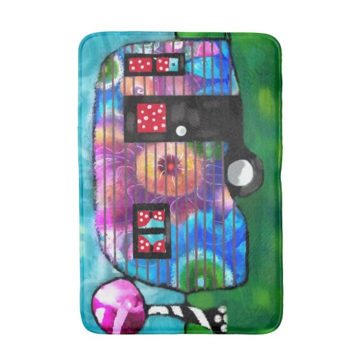  Abstracte Camp Trailer Floral Happy Camper Badmat (Voorkant Verticaal)