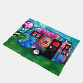  Abstracte Camp Trailer Floral Happy Camper Deurmat (Schuin)