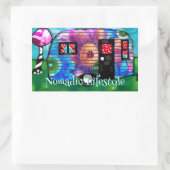 Abstracte Camp Trailer Floral Happy Camper Rechthoekige Sticker (Tas)
