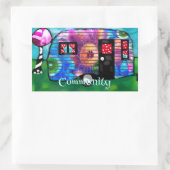  Abstracte Camp Trailer Floral Happy Camper Rechthoekige Sticker (Tas)