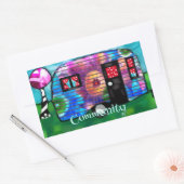  Abstracte Camp Trailer Floral Happy Camper Rechthoekige Sticker (Envelop)