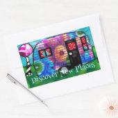  Abstracte Camp Trailer Floral Happy Camper Rechthoekige Sticker (Envelop)