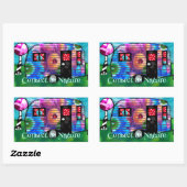  Abstracte Camp Trailer Floral Happy Camper Rechthoekige Sticker (Vel)
