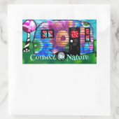  Abstracte Camp Trailer Floral Happy Camper Rechthoekige Sticker (Tas)
