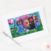  Abstracte Camp Trailer Floral Happy Camper Rechthoekige Sticker (Envelop)