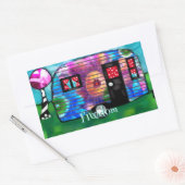 Abstracte Camp Trailer Floral Happy Camper Rechthoekige Sticker (Envelop)
