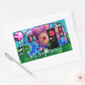  Abstracte Camp Trailer Floral Happy Camper Rechthoekige Sticker (Envelop)