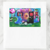  Abstracte Camp Trailer Floral Happy Camper Rechthoekige Sticker (Tas)