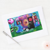  Abstracte Camp Trailer Floral Happy Camper Rechthoekige Sticker (Envelop)