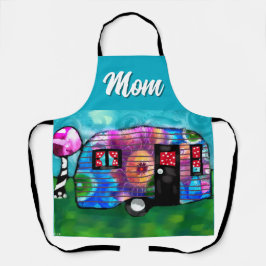 Abstracte Camp Trailer Floral Happy Camper Schort