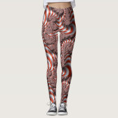 Abstracte Candy Cane Christmas Patroon Leggings (Voorkant)