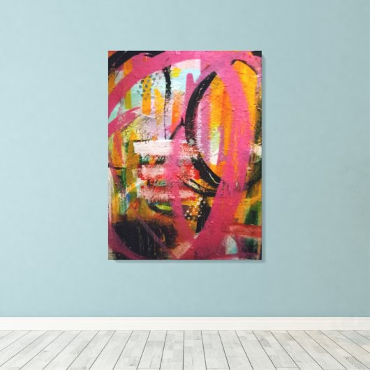 abstracte Canvas afdrukken "via de bomen" (Insitu (Houten vloer))