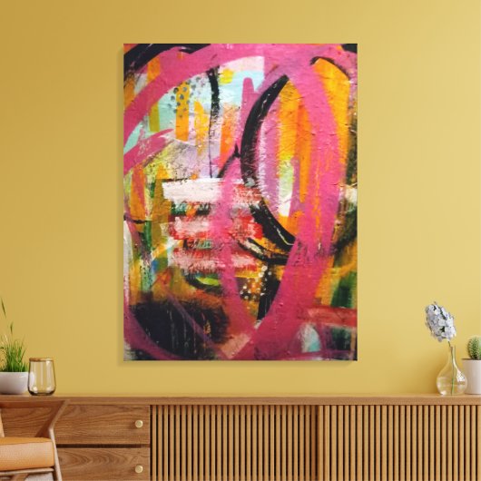 abstracte Canvas afdrukken "via de bomen" (Insitu (Woonkamer))