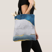 Abstracte Canvas tas met gouden accenten (Dichtbij)