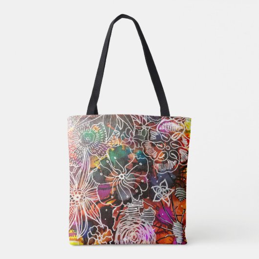 Abstracte Canvas tas van Floral Oerwoud (Achterkant)