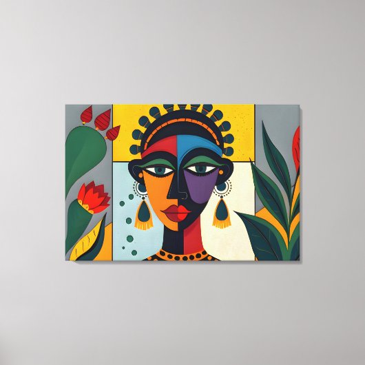 Abstracte Caribische kunst Canvas Afdruk (Voorkant)