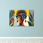 Abstracte Caribische kunst Canvas Afdruk (Insitu (Houten vloer))