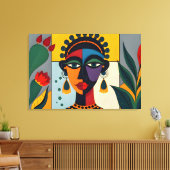 Abstracte Caribische kunst Canvas Afdruk (Insitu (Woonkamer))