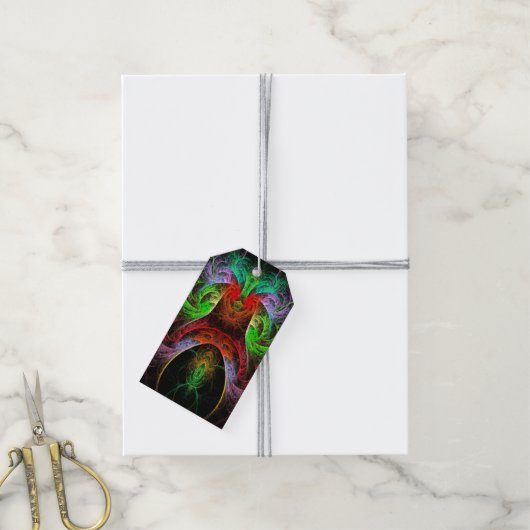 Abstracte carnaval cadeaulabel (Met Touw)