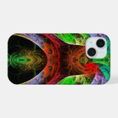 Abstracte carnaval iPhone 15 case (Achterkant horizontaal)
