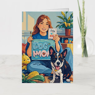 Abstracte Cartoon hond moeder puppy Folie Wenskaart