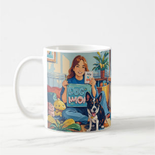 Abstracte Cartoon hond moeder puppy Koffiemok