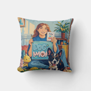 Abstracte Cartoon hond moeder puppy Kussen