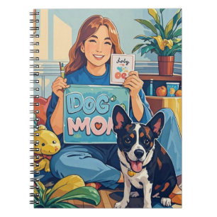 Abstracte cartoon hond moeder puppy notitieboek