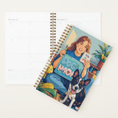Abstracte Cartoon hond moeder puppy Planner (Display)