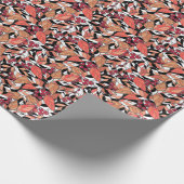 Abstracte cartoon laat bessen zwart cadeaupapier (Hoek)