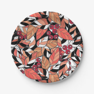 Abstracte cartoon laat bessen zwart papieren bordje