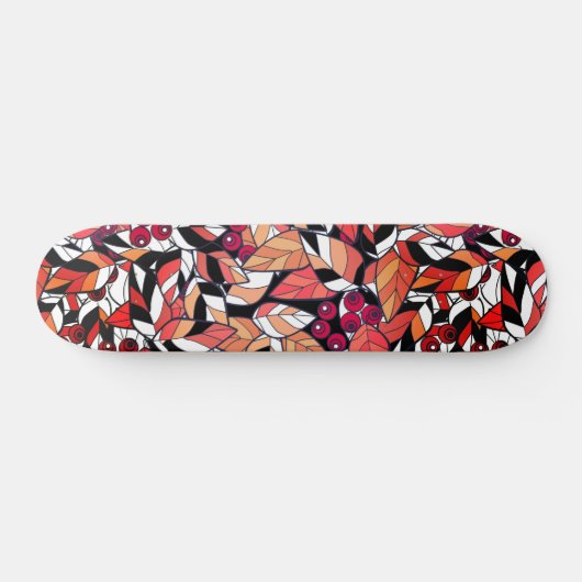 Abstracte cartoon laat bessen zwart persoonlijk skateboard (Horizontaal)