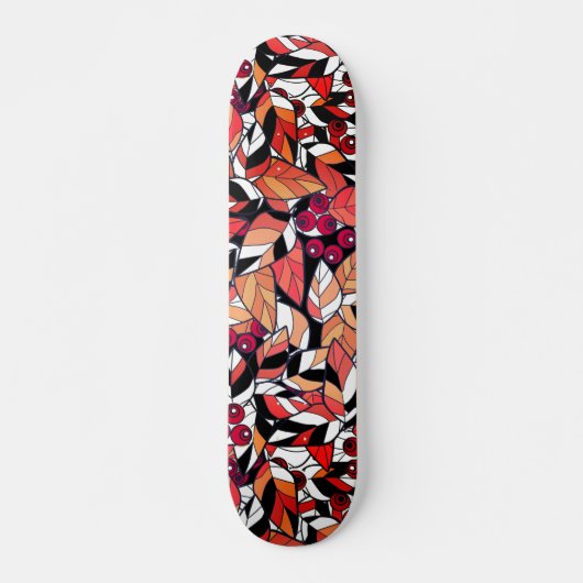 Abstracte cartoon laat bessen zwart persoonlijk skateboard (Voorkant)