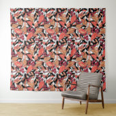 Abstracte cartoon laat bessen zwart wandkleed (In Situ (horizontaal))