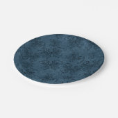 Abstracte cartoon ornamental vlinder zwart m papieren bordje (Gekanteld)