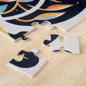 Abstracte cartoon ruimte planeet. Moderne kosmos Legpuzzel (Zijkant)