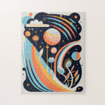 Abstracte cartoon ruimte planeet. Moderne kosmos Legpuzzel<br><div class="desc">Abstracte cartoon ruimte en astronomische puzzel.</div>