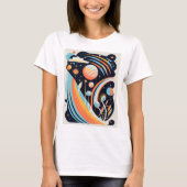 Abstracte cartoon ruimte planeet. Moderne kosmos T-shirt (Voorkant)