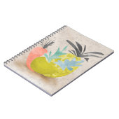 Abstracte cartoon wortelen anananas notitieboek (Linkerzijde)