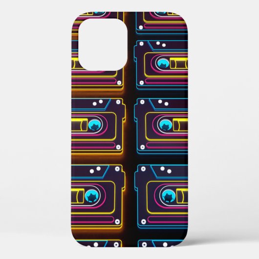 Abstracte cassettebandneonretro-muziek van backgro Case-Mate iPhone case (Achterkant)