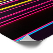 Abstracte cassettebandneonretro-muziek van backgro poster (Hoek)