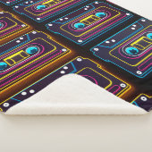 Abstracte cassettebandneonretro-muziek van backgro sherpa deken (3/4)