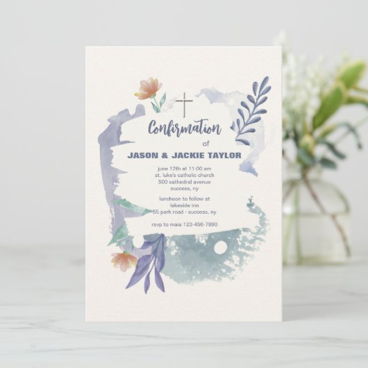 Abstracte Casual bevestigingsuitnodiging Kaart (Staand voorkant)