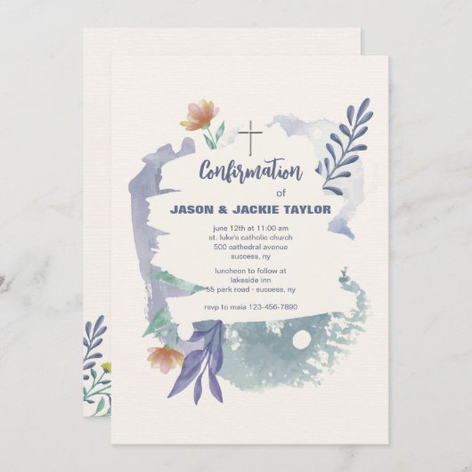 Abstracte Casual bevestigingsuitnodiging Kaart (Voorkant / Achterkant)